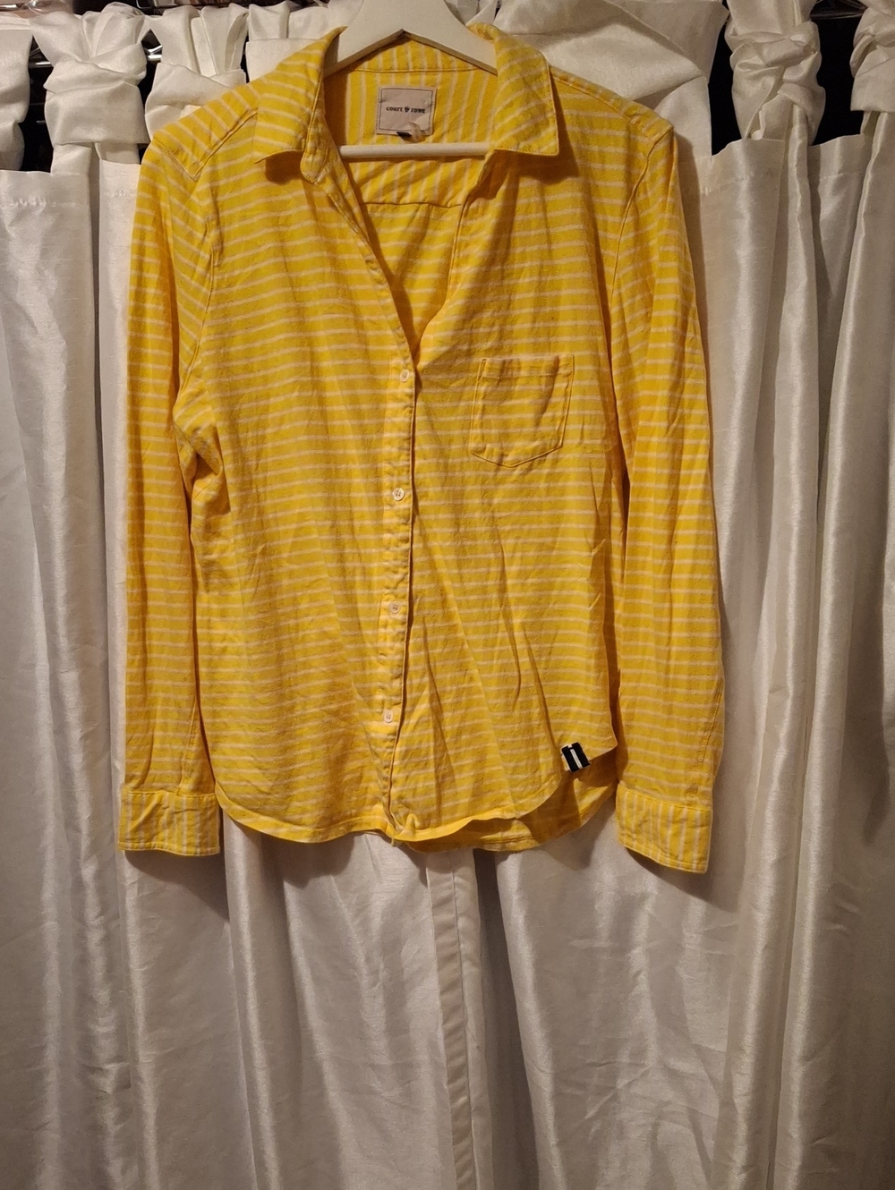 COURT & ROWE Yellow Striped Button-Down Shirt